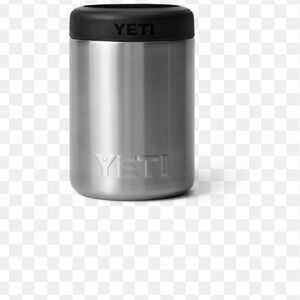 YETI  beer Silver Tumbler with Black Lid